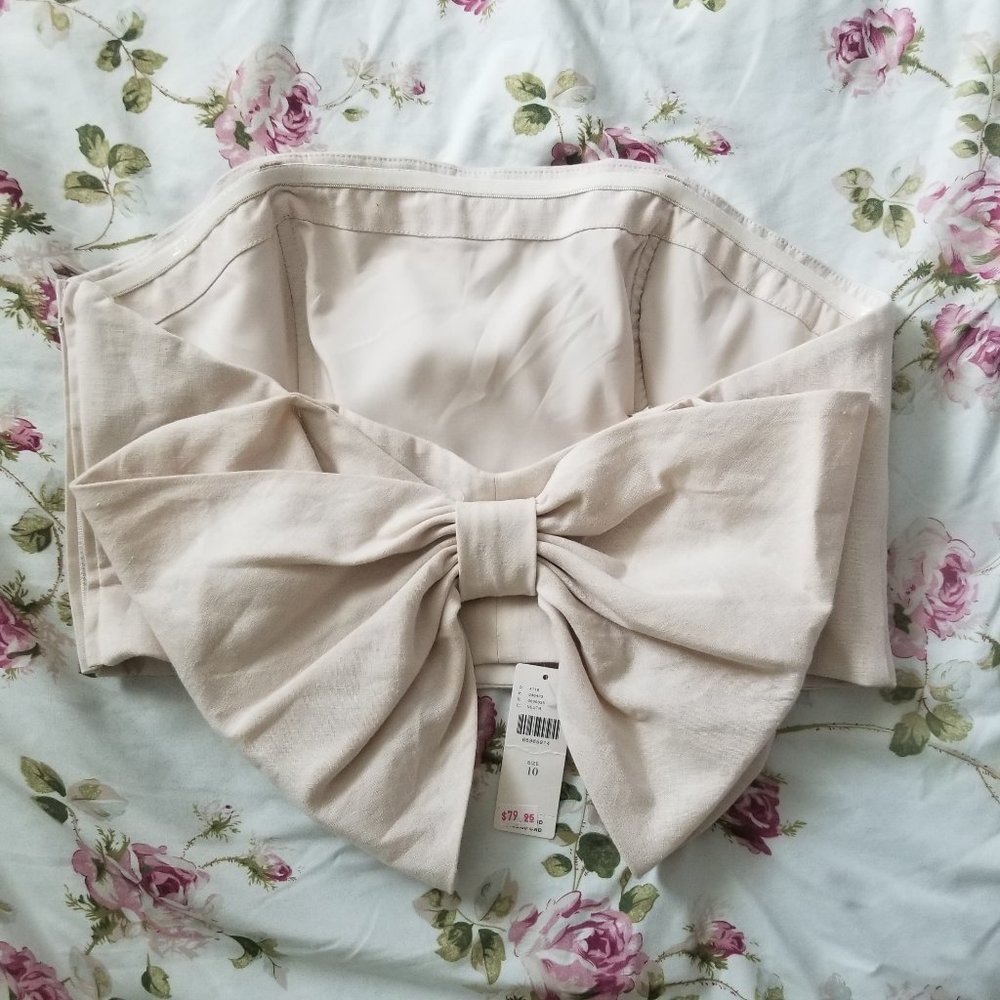 Hutch Anthropologie Back Bow Tie Strapless Top